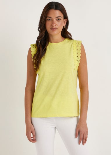 Yellow Lace Vest Top
