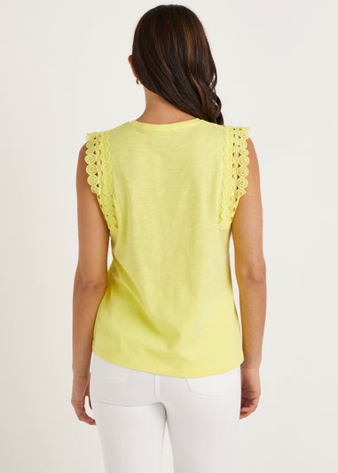 Yellow Lace Vest Top