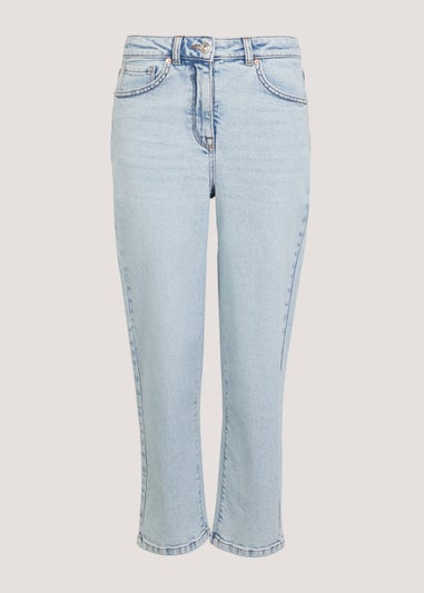 Papaya Petite Ava Bleach Wash Mom Jeans