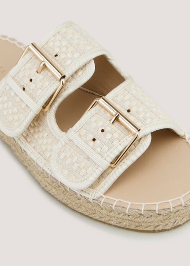 Natural Double Buckle Espadrilles