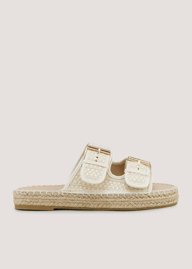 Natural Double Buckle Espadrilles