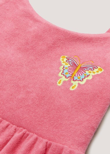 Girls Pink Towelling Butterfly Dress (4-13yrs)