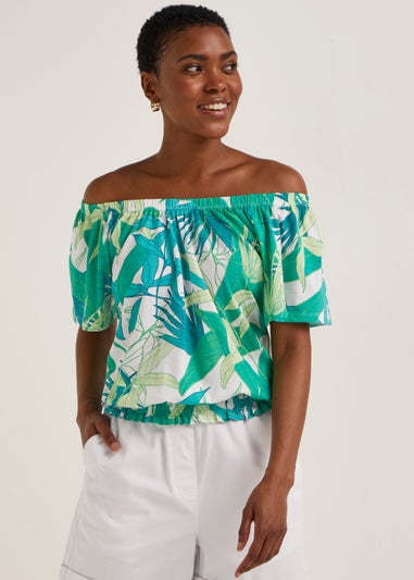 Green Palm Leaf Top