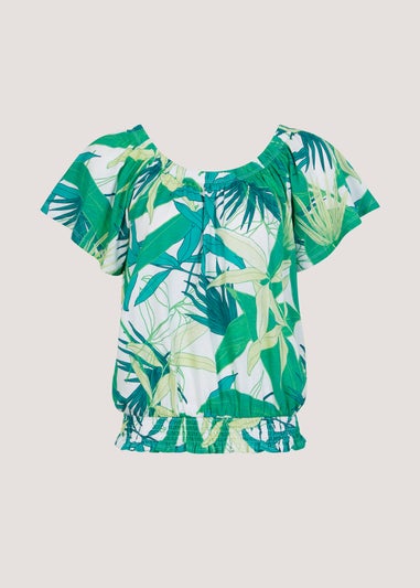 Green Palm Leaf Top