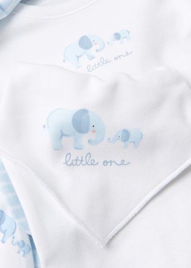 Baby 7 Piece Blue Elephant Layette Set (Tiny Baby-6mths)