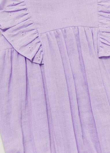 Baby Lilac Double Cloth Romper (Newborn-18mths)