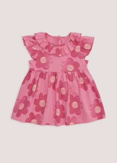 Baby Pink Floral Dress (Newborn-23mths)