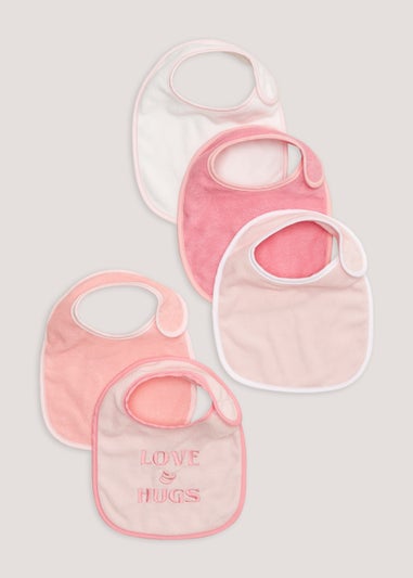 5 Pack Pink Bibs