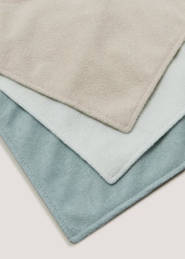 3 Pack Tonal Towelling Bandana Bibs