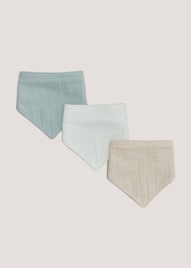 3 Pack Tonal Towelling Bandana Bibs