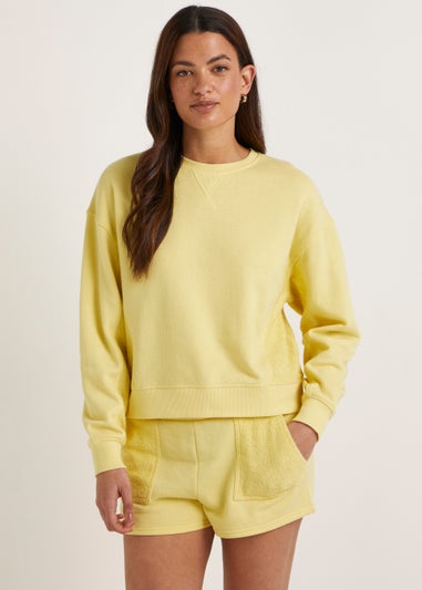 Lemon Towelling Co-Ord Sweatshirt