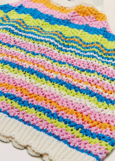 Girls Candy Couture Multicoloured Stripe Knitted Top (9-16yrs)