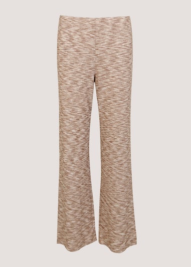 Beige Space Dye Wide Leg Co-Ord Leggings