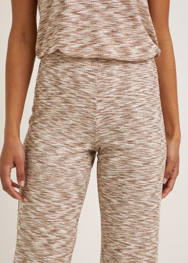 Beige Space Dye Wide Leg Co-Ord Leggings