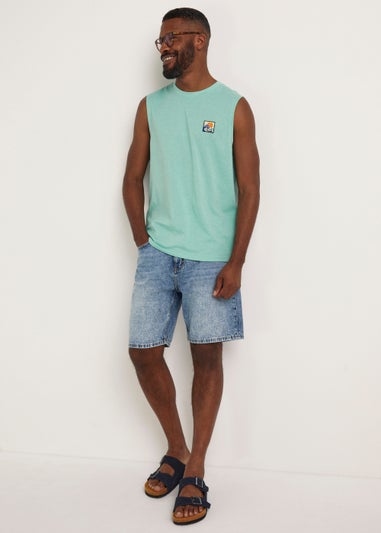 Turquoise Badge Vest Top