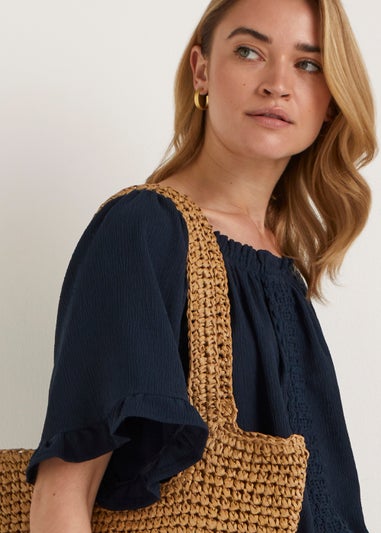 Navy Lace Co-Ord Top