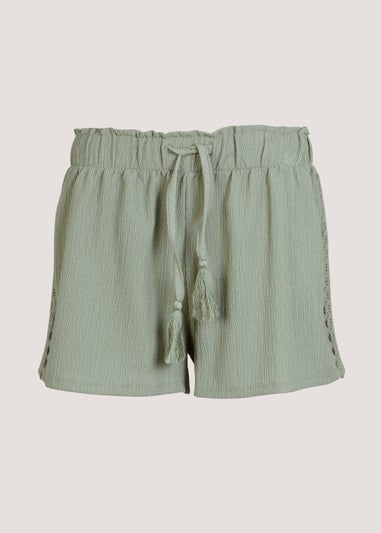Khaki Lace Co-Ord Shorts
