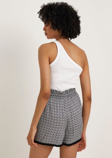 Monochrome Print Tassel Shorts