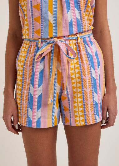 Multicoloured Neon Aztec Co-Ord Shorts