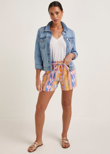 Multicoloured Neon Aztec Co-Ord Shorts