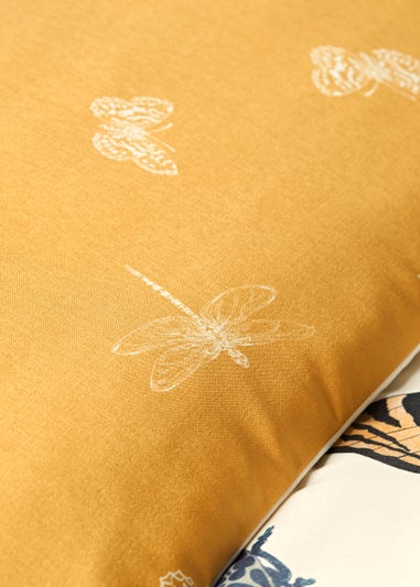 Yellow Butterfly Print Reversible Duvet Cover