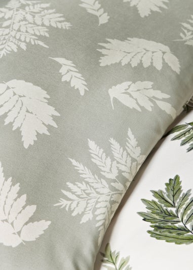 Green Leaf Print Reversible Duvet Cover