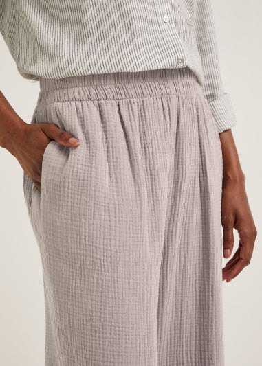 Mink Double Cloth Cropped Trousers