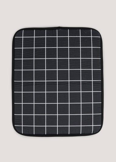 Black Check Draining Mat (45cm x 36cm)