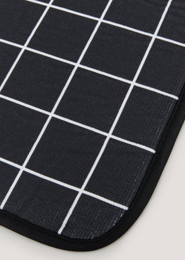 Black Check Draining Mat (45cm x 36cm)