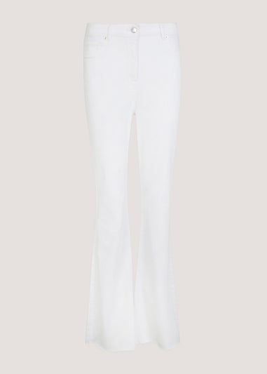 White Skinny Flared Jeans