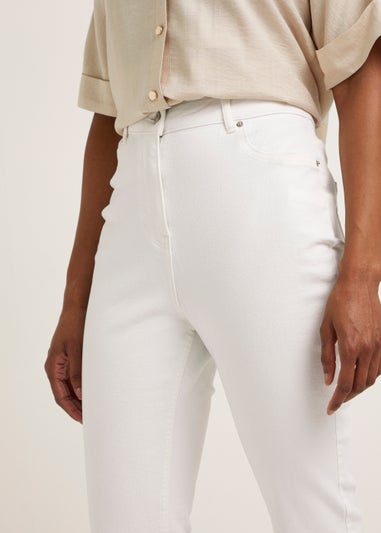 White Skinny Flared Jeans