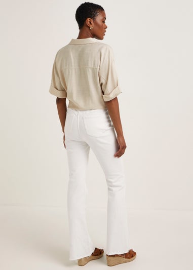 White Skinny Flared Jeans