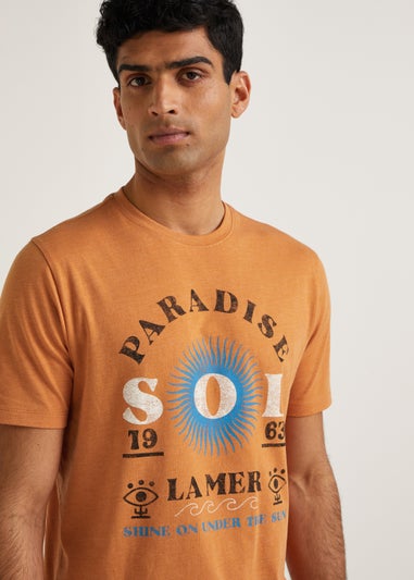 Orange Paradise Print T-Shirt