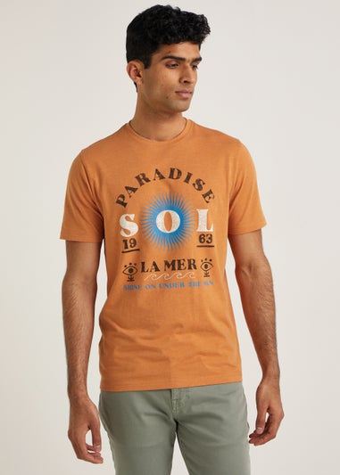 Orange Paradise Print T-Shirt