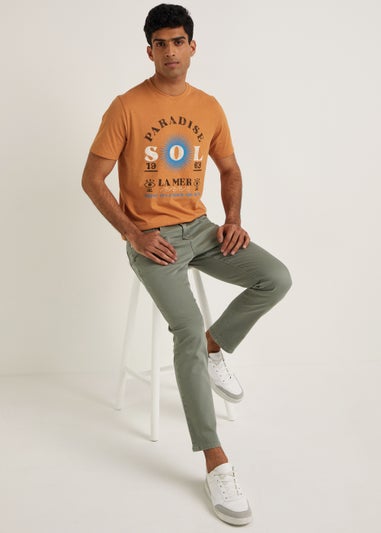 Orange Paradise Print T-Shirt