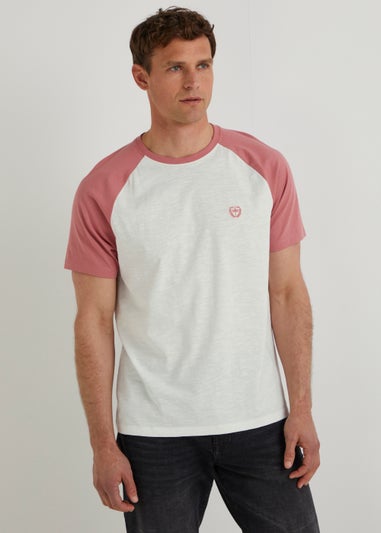 White & Pink Raglan T-Shirt