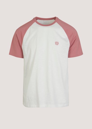 White & Pink Raglan T-Shirt