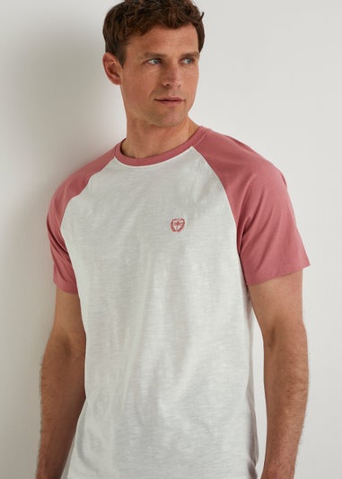 White & Pink Raglan T-Shirt