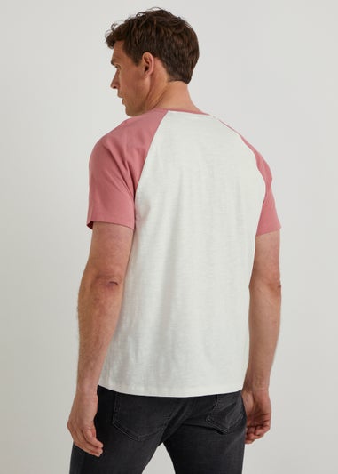 White & Pink Raglan T-Shirt