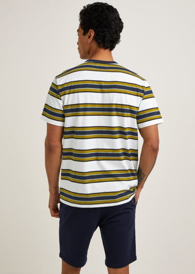 Navy Block Stripe T-Shirt