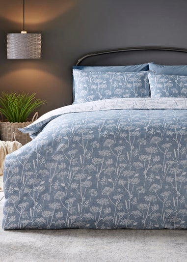Blue Cow Parsely Reversible Duvet Cover