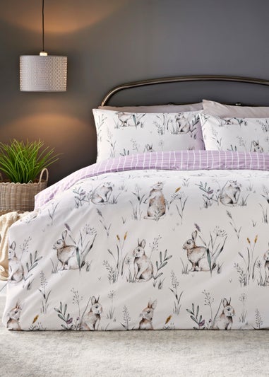 Lilac Bunny Reversible Duvet Cover