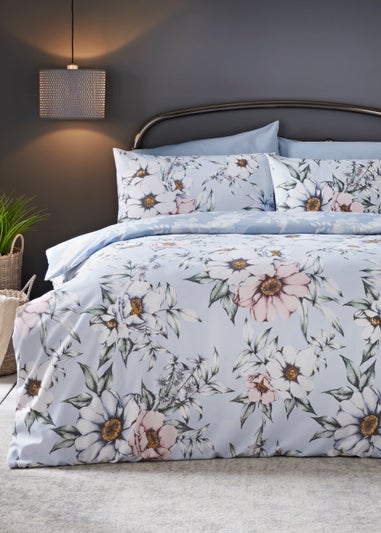 Blue Floral Duvet Cover