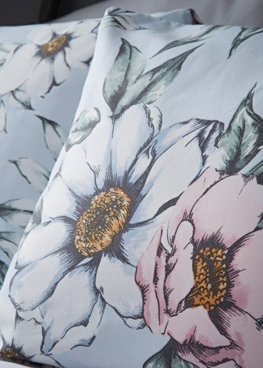 Blue Floral Duvet Cover