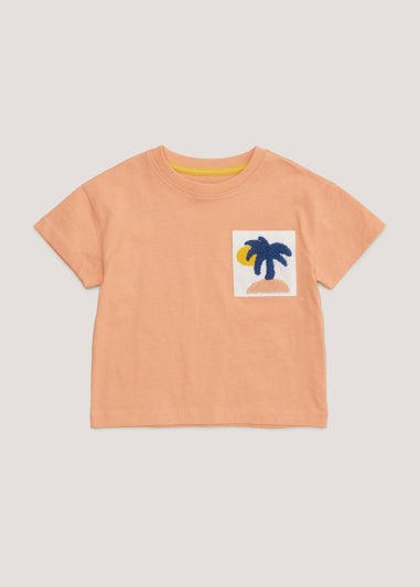 Boys Orange Boucle Palm T-Shirt (9mths-6yrs)