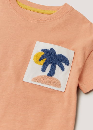 Boys Orange Boucle Palm T-Shirt (9mths-6yrs)