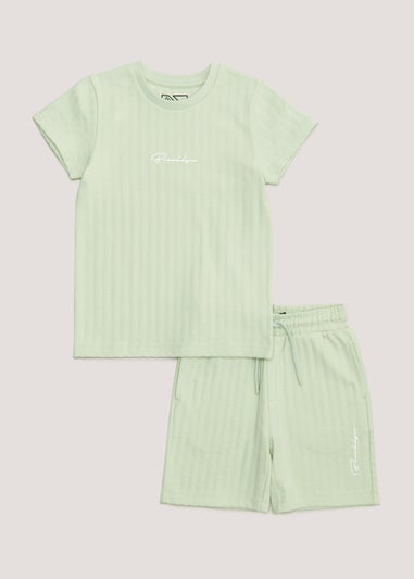 Boys Mint Bumpy T-Shirt & Shorts Set (4-13yrs)