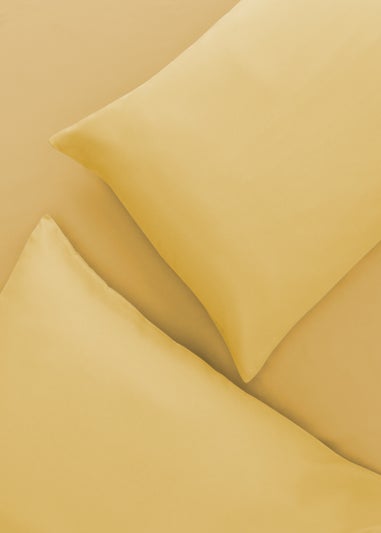 Yellow Super Soft Fitted Bed Sheet & Pillow Case Bundle