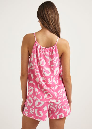 Pink Animal Print Co-Ord Cami Top