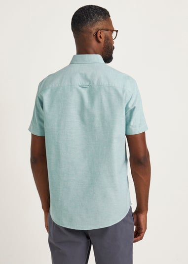 Green Short Sleeve Oxford Shirt
